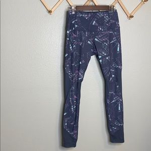 Zella Abstract Print Leggings w/mesh details Sz M